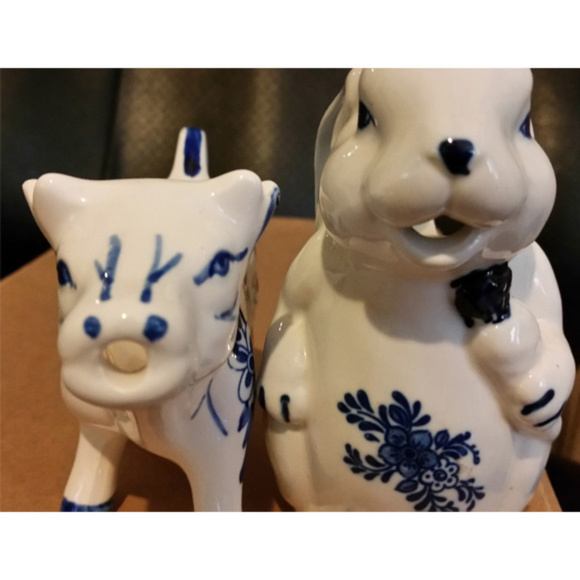JSNY Taiwan vintage lot 2 creamers bunny cow - Picture 2 of 5